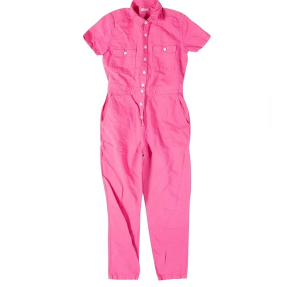 Outerknown SEA suit pink utility jumpsuit linen blend size Small NWT - Picture 3 of 12